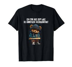 Teddybär Geh Mir Aus Dem Weg Du Unnötiger Sozialkontakt T-Shirt von Lustiger Spruch Sarkasmus & Spaß Damen & Herren