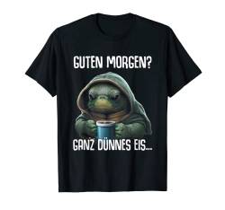 Schildkröte Spruch Geschenk Guten Morgen Ganz Dünnes Eis T-Shirt von Lustiger Spruch Tiere & Spaß Damen & Herren