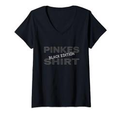 Damen Sarkasmus Black Edition: Pinkes T-Shirt mit V-Ausschnitt von Lustiges Black Edition Shirt