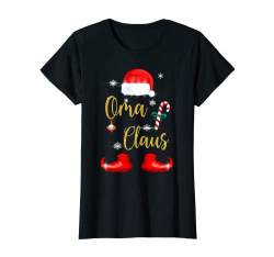 Oma Claus Passendes Weihnachten Pyjama Geschenk Großmutter T-Shirt von Lustiges Familie Weihnachts Geschenke