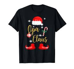 Opa Claus Passendes Weihnachten Pyjama Geschenk Großväter T-Shirt von Lustiges Familie Weihnachts Geschenke