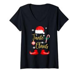 Tante Claus Lustiges Passendes Weihnachten Familien Damen T-Shirt mit V-Ausschnitt von Lustiges Familie Weihnachts Geschenke