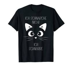 Ich Schnarche nicht Ich Schnurre - Schlafshirt Pyjama Katzen T-Shirt von Lustiges Schlafshirt Katze Geschenkidee