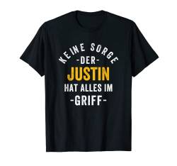 Justin Vorname Spruch Name Vatertag Geburtstag Justin T-Shirt von Lustiges Vornamen Geschenk Namen Herren Männer