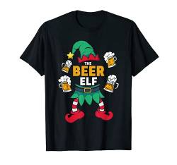 Beer Elf Matching Family Group Weihnachtsfeier Pyjama T-Shirt von Lustiges Weihnachtself Kostüm Geschenk