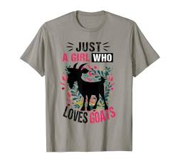 Blumenziege für Damen. Nur ein Mädchen, das Ziegen liebt T-Shirt von Lustiges süßes Ziegen-Bandana für Ziegenliebhaber