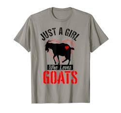 Frauen sind einfach ein Mädchen, das Ziegen und Nutztiere T-Shirt von Lustiges süßes Ziegen-Bandana für Ziegenliebhaber