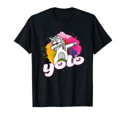 Lustige Sprüche: YOLO mit dabbing Einhorn T-Shirt von Lustique ist hier gar nichts
