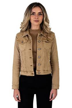 Lusty Chic Damen Jeansjacke - Damen Jeans Jacke - Stilvoll Jacke für Mädchen (L, Beige) von Lusty Chic