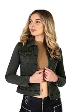 Lusty Chic Damen Jeansjacke - Damen Jeans Jacke - Stilvoll Jacke für Mädchen (M, Khaki) von Lusty Chic