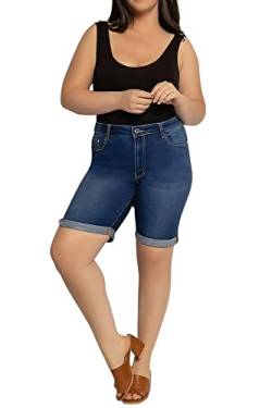 Lusty Chic Damen-Stretch-Jeansshorts – lässige Stretch-Shorts mit hoher Taille für Damen (5XL, Blau 2) von Lusty Chic