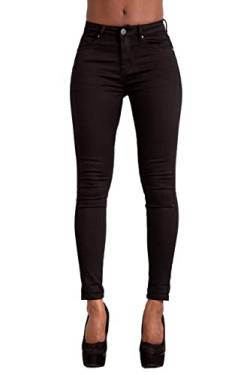 Lusty Chic Skinny Jeans Damen High Waist Stretch Hose Damen | Slim Fit Jeans Damen mithohem Bund und Po-PushupEffekt (40, Schwarz) von Lusty Chic