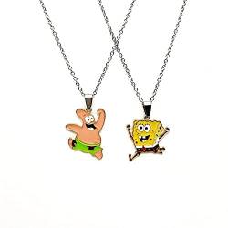 Luunay Spongebob Pie Big Star Puzzle Halskette Persönlichkeit Wildes Paar Männer Und Frauen Hip-Hop-Anhänger Ins Zubehör Diy Schmuck Männer von Luunay