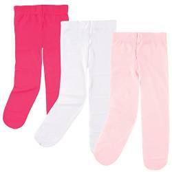 Luvable Friends Baby 3 Pack Tights For Baby, Dark Pink/Light Pink/White, 2T-4T von Luvable Friends