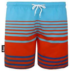 Luvanni Badehose für Herren Schnelltrocknende Badeshorts 564 mit Kordelzug Beachshorts Boardshorts Schwimmhose Männer gestreift Streifen Streifenmuster Farbe Bunt M von Luvanni