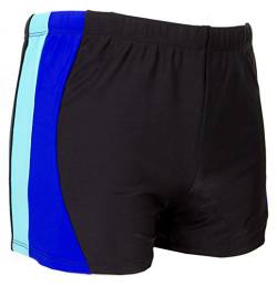 Luvanni Badehose für Herren Schwimmhose Männer kurz eng anliegend Badeshorts gestreift Streifen blau rot schwarz grau Streifenmuster Farbe gestreift XL von Luvanni