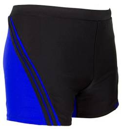 Luvanni Herren Badehose Schwimmhose Männer kurz eng anliegend Badeshorts gestreift Streifen rot blau Streifenmuster *Print* Farbe gestreift XL von Luvanni