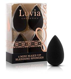 Luvia Beauty Blender Mini Sponge Set – 4 Make-Up Ei Schwämmchen in Schwarz – Super Weicher Blending Schwamm Im Set Für Präzises Und Großflächiges Verblenden von Luvia Cosmetics