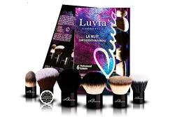 Luvia Cosmetics - La Nuit Kabuki - Make-Up Kosmetikpinsel Kabuki Set - Limited Edition in Edlem Schwarz - Liebevoll und Traditionell Handgefertigt - Veganes und Natürliches Haar von Luvia Cosmetics