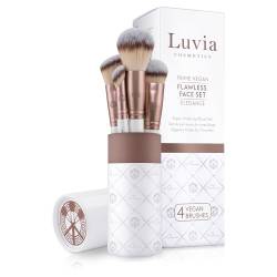 Make-Up Pinselset Luvia, Flawless Face Brush Set, Gesichtspinsel-Set, 4 Vegane Kosmetikpinsel, Schminkpinsel von Luvia Cosmetics
