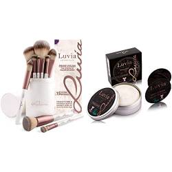 Pinselset Make-Up Von Luvia, Schminkpinsel & Luvia Pinselseife Kosmetik - Essential Brush Soap Citro – Zur Kosmetik-Pinsel-Reinigung – Ideale Beauty-Blender Seife – 100g XXL von Luvia Cosmetics