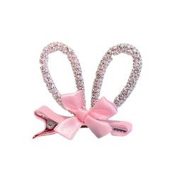 Prinzessin Tiara Haarspangen Krone Haarspangen Haaraccessoire mit rosa Schleife Modell 5cm Haarclip für Mädchen und Frauen (Typ H) von Luxetoys