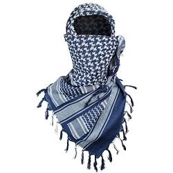 Luxns Militärischer Shemagh Taktischer Wüsten-Schal / 100% Baumwolle Keffiyeh Schal Wrap für Damen und Herren, Blau, Einheitsgröße von Luxns