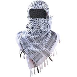 Luxns Militärischer Shemagh Taktischer Wüsten-Schal / 100% Baumwolle Keffiyeh Schal Wrap für Damen und Herren, Weiss/opulenter Garten, Einheitsgröße von Luxns