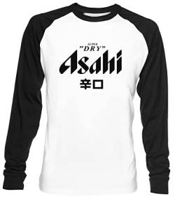 Asahi Super Dry Design Unisex Weiß Baseball T-Shirt Herren Damen Baseball T-Shirt von Luxogo