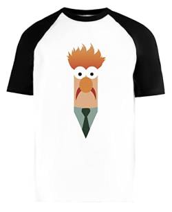 Becher Die Muppet-Show Unisex Weiß Baseball T-Shirt Herren Damen Kurze Ärmel Short Sleeves L von Luxogo