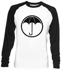 Das Logo Der Umbrella Academy Unisex Weiß Baseball T-Shirt Herren Damen Baseball T-Shirt von Luxogo
