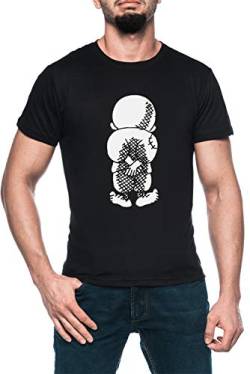 Handala Herren Schwarz T-Shirt Kurzarm Men's Black T-Shirt L von Luxogo