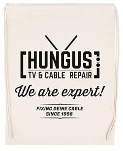 Hungus Tv & Cable Repair Beige Sporttasche Unisex Drawstring Bag Gym von Luxogo