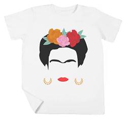 Kahlo Jungen Mädchen Unisex Kinder Weiß T-Shirt Kurzarm Kids White T-Shirt von Luxogo