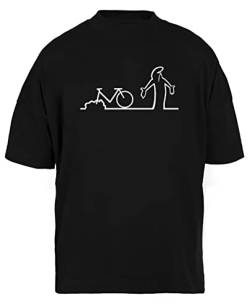 La Linea FahrradUnisex Schwarz Baggy T-Shirt Herren Damen Baggy Men's Women's Black T-Shirt XL von Luxogo