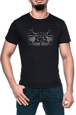 London 1965 Herren Schwarz T-Shirt Kurzarm Men's Black T-Shirt 4XL von Luxogo