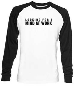 Looking for A Mind at Work Unisex Weiß Baseball T-Shirt Herren Damen Baseball T-Shirt von Luxogo