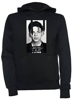 Luxogo Frank Sinatra Mugshot Unisex Schwarz Kapuzenpullover Herren Damen Unisex Black Hoodie Men's Women's XXL von Luxogo