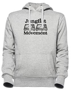 Luxogo Junglist Movement Print Unisex Grau Jumper Kapuzenpullover Herren Damen Unisex Grey Hoodie Men's Women's von Luxogo