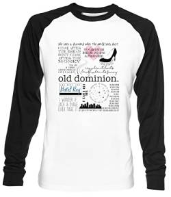 Old Dominion Lyrics Unisex Weiß Baseball T-Shirt Herren Damen Baseball T-Shirt von Luxogo