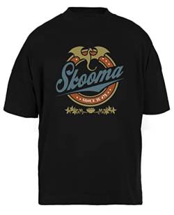 Skooma Unisex Schwarz Baggy T-Shirt Herren Damen Baggy Men's Women's Black T-Shirt von Luxogo