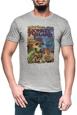 The Secret of Monkey Island Herren Grau T-Shirt Kurzarm Men's Grey T-Shirt von Luxogo