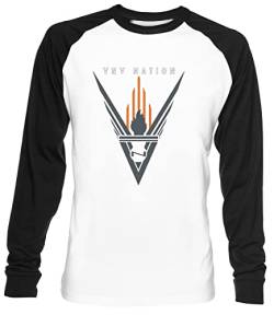 VNV Nation Unisex Weiß Baseball T-Shirt Herren Damen Baseball T-Shirt von Luxogo