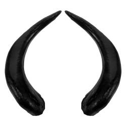 Luxshiny 1 Paar Gothic Ochsenhorn Simulation Horn Stier Tier Horn Stirnband Schwarze Schafhörner Ziegenkostüm Hörner DIY Halloween Haarschmuck von Luxshiny