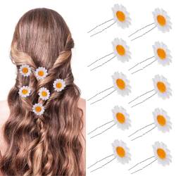 Luxshiny 12 Stück Gänseblümchen-Haarnadeln Sonnenblumen-Haarnadeln Für Frauen Gänseblümchen-Sonnenblumen-Haarspange Braut-Hochzeits-Haarnadeln Für Frauen Mädchen Brautjungfern Hochzeit von Luxshiny