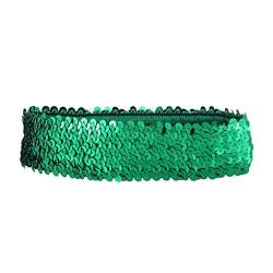 Luxshiny 1stk Haargummis Für Mädchen Yoga-stirnband Pailletten-stirnbänder Für Elastische Bling-kopfbedeckung Stretch-stirnbänder Stirnband Pailletten Grün Haarband Elastizität Damen Pellet von Luxshiny