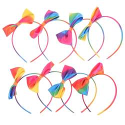 Luxshiny 8 Stück Schleifen-Stirnbänder Regenbogenfarbenes Großes Schleifen-Stirnband Tanzparty-Stirnbänder Zubehör Schleifen Haarbänder Für Mädchen von Luxshiny