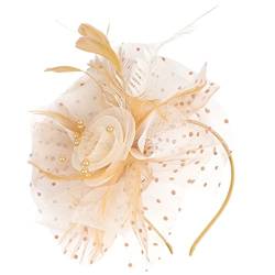 Luxshiny Feder-Tee-Party-Hut Fascinator-Hüte für Frauen Fascinator-Haarspangen hochzeitsdeko dekoration Stirnband für die Teeparty frauen kopfschmuck Mädchen Schleier Netz von Luxshiny