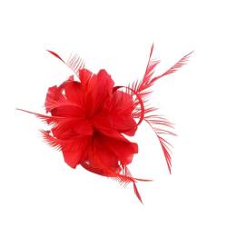 Luxshiny Haar-Seitenklammer 1920Er-Jahre-Fascinator-Haarspange Blumen-Haarnadel -Teeparty-Fascinator Für Frauen Und Mädchen (Rot) von Luxshiny