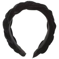 Luxshiny Samt Geflochtene Stirnbänder Gepolstertes Stirnband Dickes Breites Haarband Vintage-Haarband Mädchen-Haarreifen Für Sport Yoga Zubehör (Schwarz) von Luxshiny
